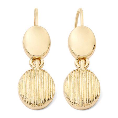 Monet Gold-tone Textured Drop Earrings