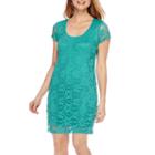 Tiana B. Short-sleeve Lace Sheath Dress - Petite