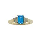 Genuine Blue Topaz And Diamond-accent 10k Yellow Gold Ring
