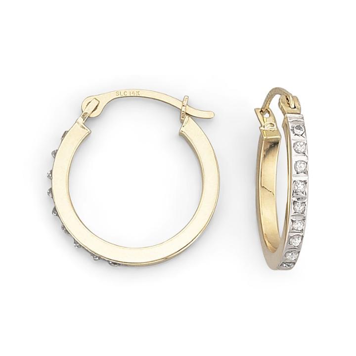 Diamond Fascination&trade; 15.4mm Round Hoop Earrings