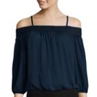 By & By Long-sleeve Off-the-shoulder Peasant Top