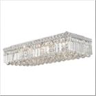 Cascade Collection 6 Light 5 Rectangle Chrome Finish And Clear Crystal Flush Mount Ceiling Light