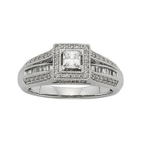 1/2 Ct. T.w. Diamond 10k White Gold Princess-cut Bridal Ring