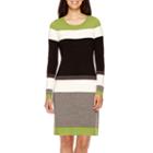 Jessica Howard Long-sleeve Striped Sweater Dress - Petite