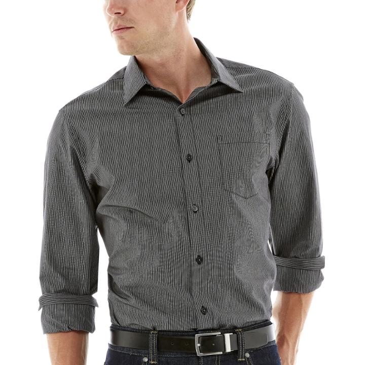 Claiborne Long-sleeve Thin-striped Woven Shirt