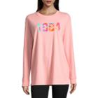 Flirtitude Long Sleeve Round Neck Graphic T-shirt - Juniors