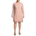 Ronni Nicole 3/4 Sleeve Pattern Sheath Dress-plus
