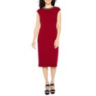 Liz Claiborne Short Sleeve Beaded Sheath Dress