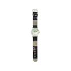 Olivia Pratt Womens Silver-tone Faux Mop Dial Black-grey Patterned Fabric Strap Watch 10352tr