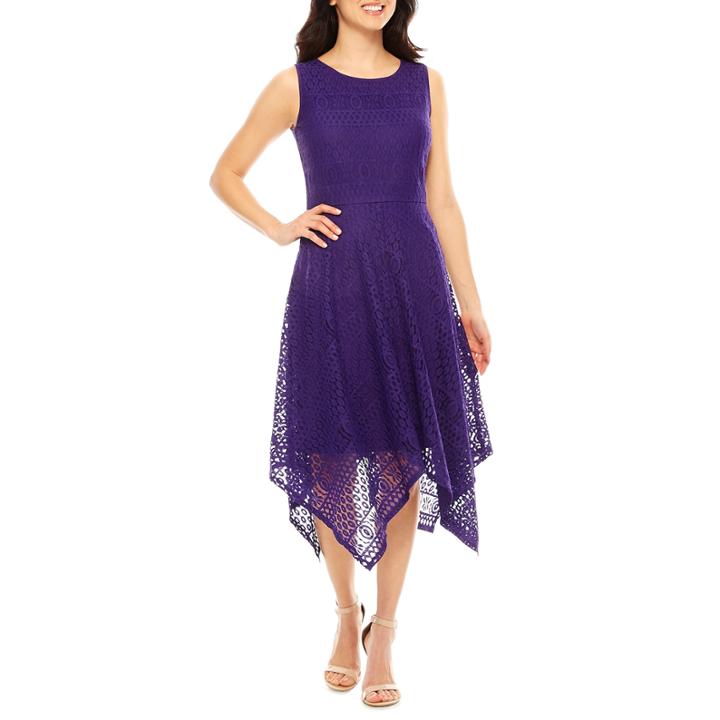 Ronni Nicole Sleeveless Lace Hankey Hem Maxi Dress