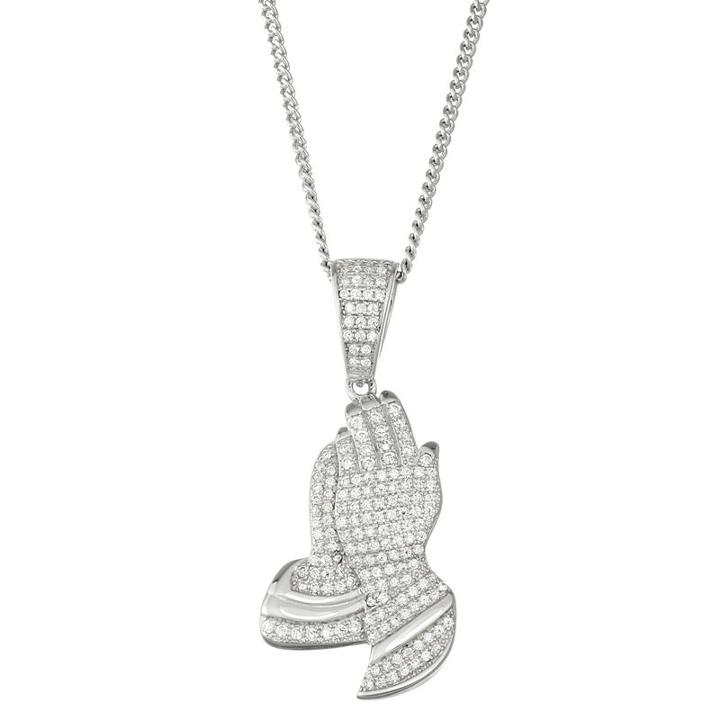 Womens 1 7/8 Ct. T.w. White Cubic Zirconia Sterling Silver Pendant Necklace