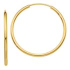 14k Gold 26mm Round Hoop Earrings