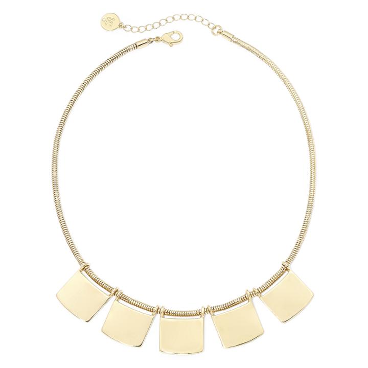 Liz Claiborne Gold-tone Square Disc Necklace