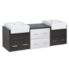 73.5-in. W Wall Mount White-dawn Grey Vanity Set For 3h4-in. Drilling Black Galaxy Top