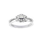 Lumastar 1/4 Ct. T.w. Diamond 14k White Gold 3-stone Bridal Ring Set