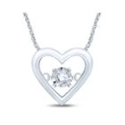 Love In Motion&trade; Diamond-accent 10k White Gold Heart Pendant Necklace