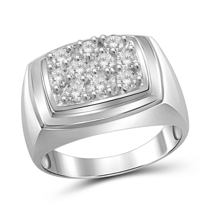 Mens 1 Ct. T.w. Round White Diamond 10k