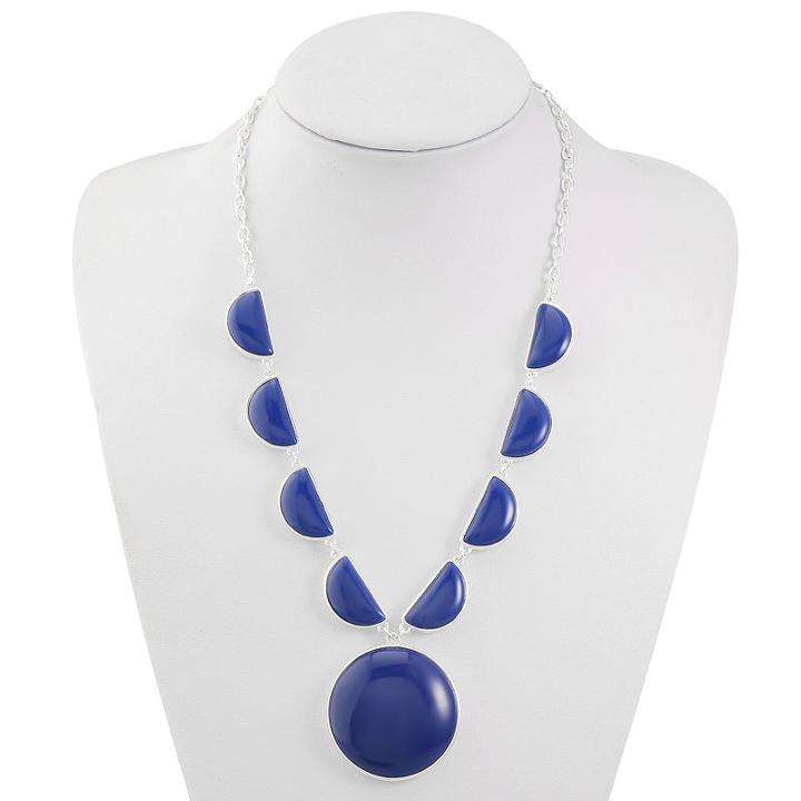 Liz Claiborne Womens Blue Statement Necklace