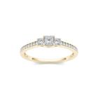 1/2 Ct. T.w. Diamond 14k Yellow Gold 3-stone Engagement Ring