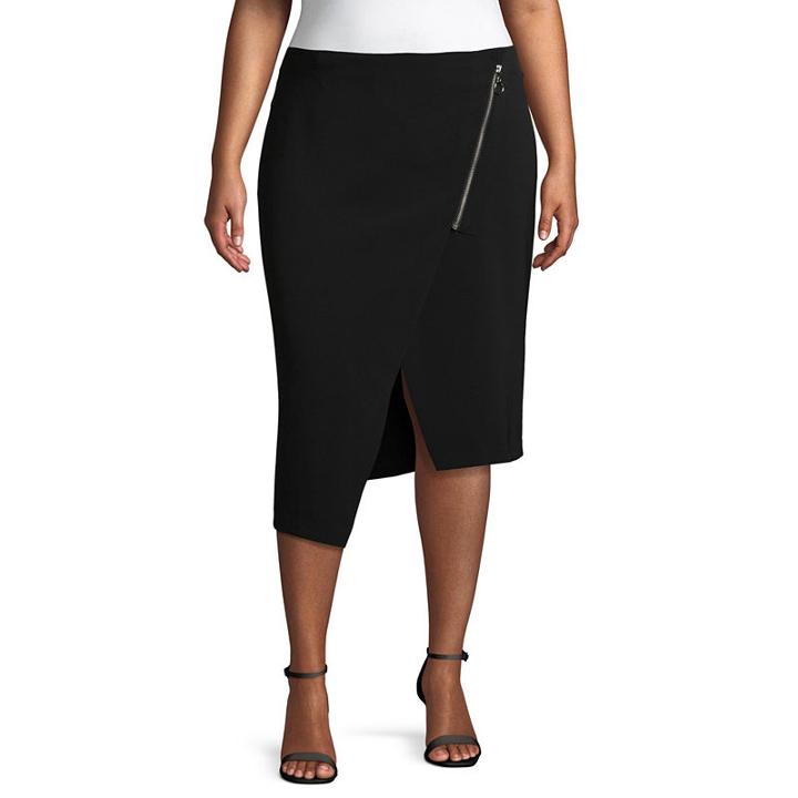 Bold Elements Asymmetriclace Up Pencil Skirt Plus