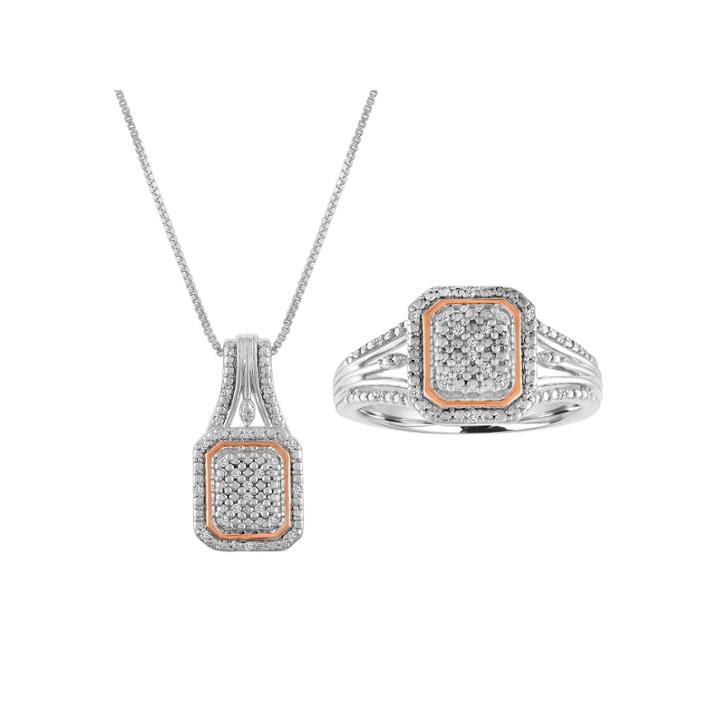 Womens 2-pc. 1/10 Ct. T.w. White Diamond Sterling Silver Jewelry Set