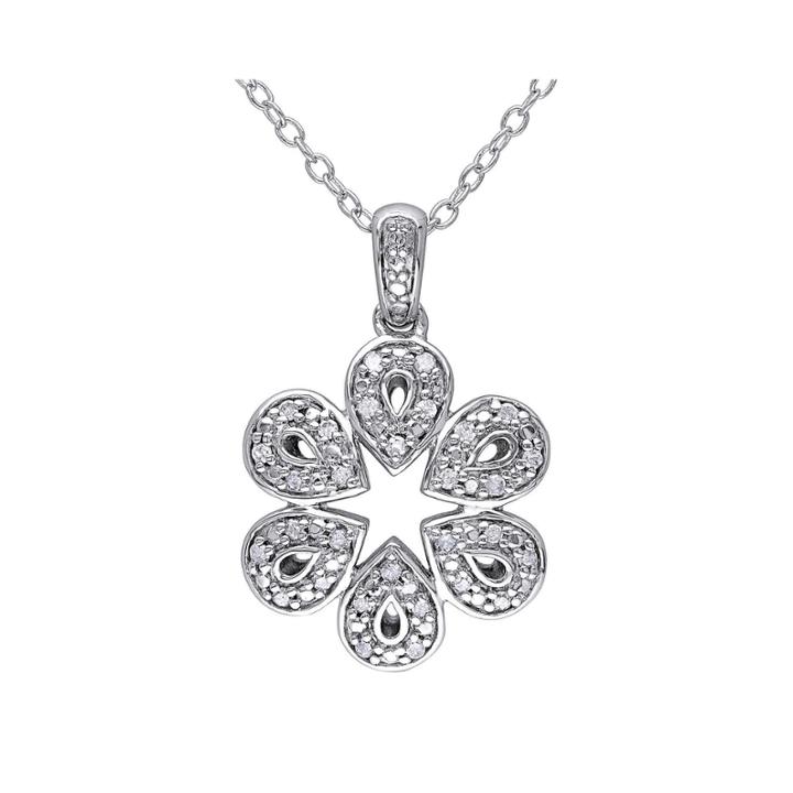 1/8 Ct. T.w. Diamond Sterling Silver Pendant Necklace