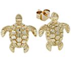 14k Gold Turtle Stud Earrings