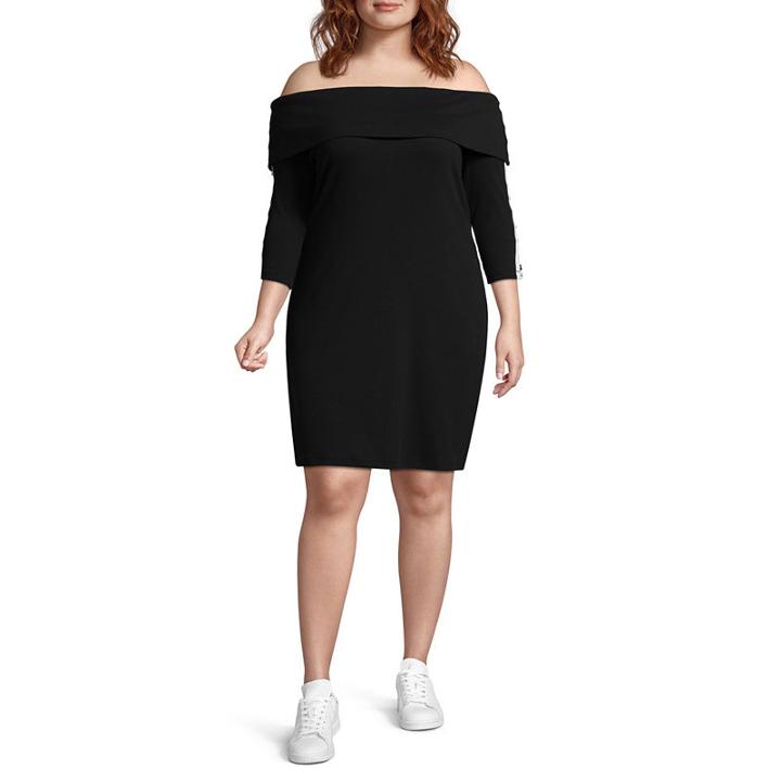 Project Runway 3/4 Sleeve Bodycon Dress-plus