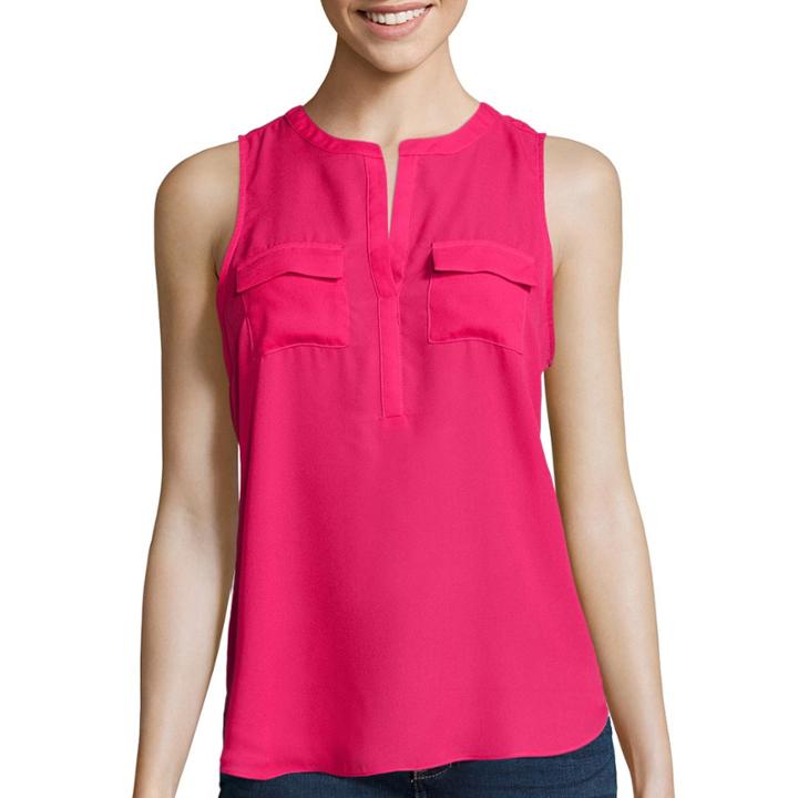 A.n.a 2-pocket Henley Popover Tank Top