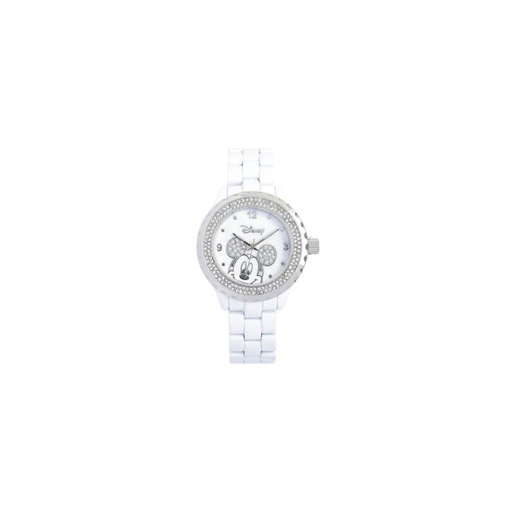 Disney White Enamel Crystal Accent Mickey Watch