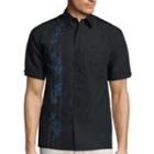 The Havanera Co. Short-sleeve Asymmetrical Panelprint Shirt