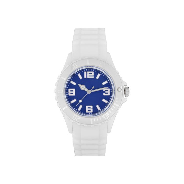 Womens Accutime White/navy Strap Watch