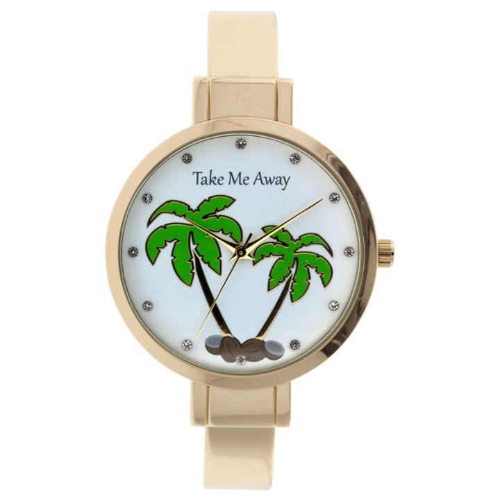 Mixit Womens Gold Tone Bangle Watch-jcp2977gpt