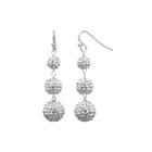 Crystal-accent Sterling Silver Fireball Drop Earrings