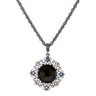 1928 Vintage Inspirations Womens Black Round Pendant Necklace