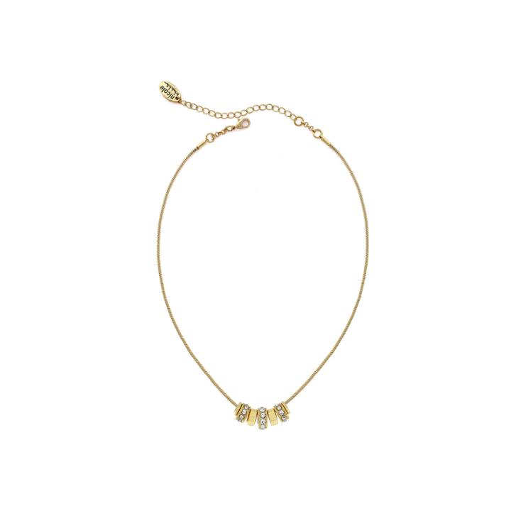 Nicole By Nicole Miller Gold-tone Crystal Rondell Hoop Necklace