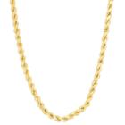 14k Gold Over Silver Solid Rope 16 Inch Chain Necklace