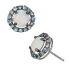 Lab Created White Opal Sterling Silver 9.7mm Stud Earrings