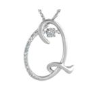 Love In Motion&trade; Diamond-accent Sterling Silver Q Pendant Necklace