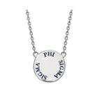 Phi Sigma Sigma Enamel Sterling Silver Disc Pendant Necklace