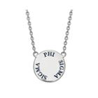 Phi Sigma Sigma Enamel Sterling Silver Disc Pendant Necklace