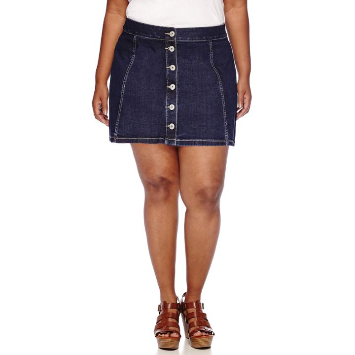 Arizona Button-front Skirt - Juniors Plus