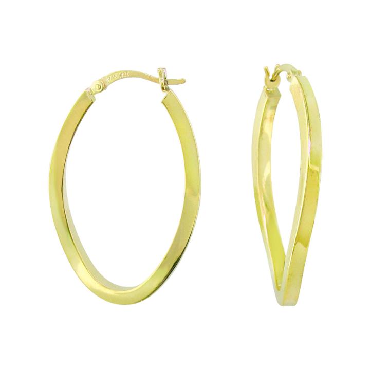 Square-tubed Wave Hoop Earrings