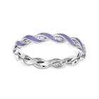 Personally Stackable Purple Enamel Stackable Crossover Ring