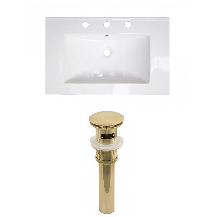 24-in. W 3h8-in. Ceramic Top Set In White Color -overflow Drain Incl.
