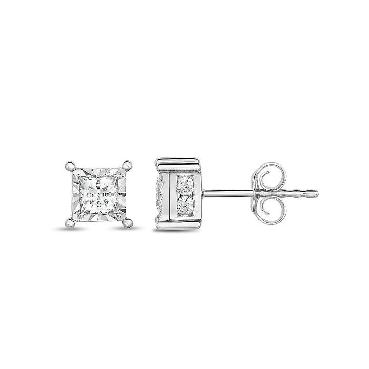 Trumiracle True Miracle 1 Ct. T.w. Genuine White Diamond 5.1mm Stud Earrings