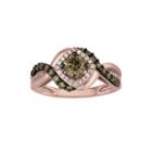 Limited Quantities 1 Ct. T.w. Champagne And White Diamond 14k Rose Gold Ring