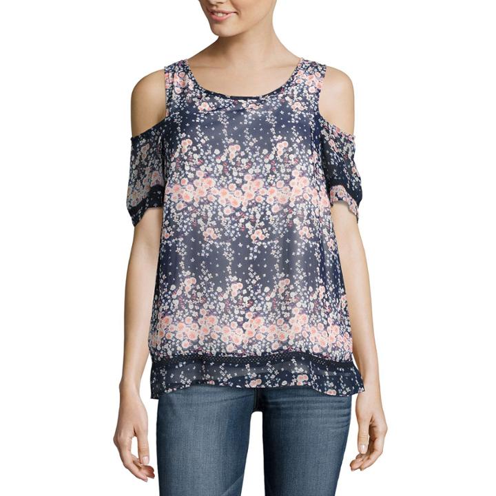 Alyx Short Sleeve Round Neck Chiffon Blouse