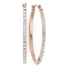 Diamond Fascination&trade; 14k Rose Gold Oval Hoop Earrings
