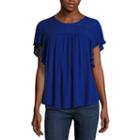 St. John's Bay Short Sleeve Woven Blouse